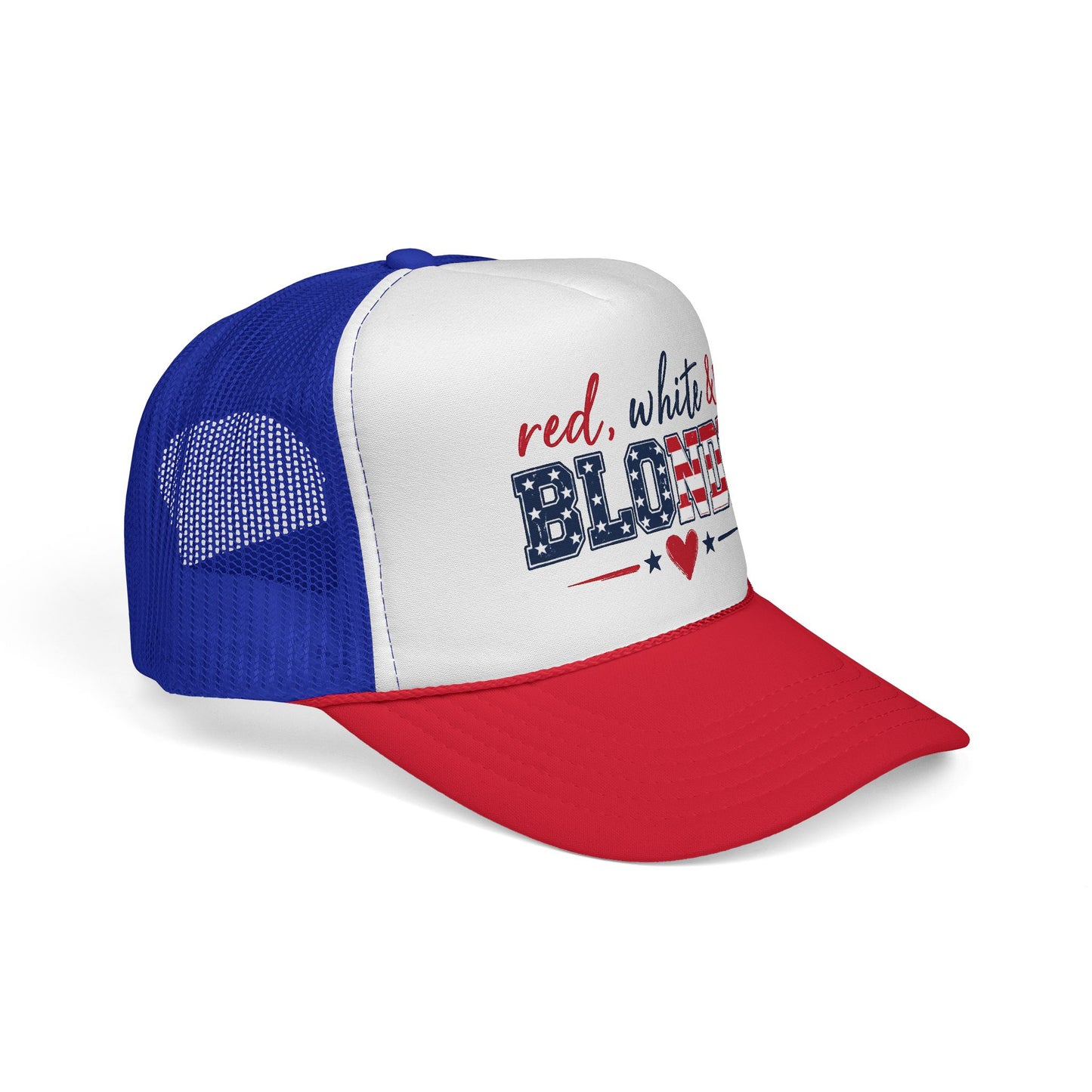 Trucker Cap - "Red, White & Blonde" Patriotic USA Flag Mesh Hat