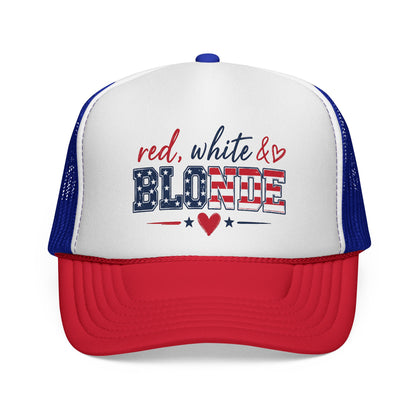 Trucker Cap - "Red, White & Blonde" Patriotic USA Flag Mesh Hat